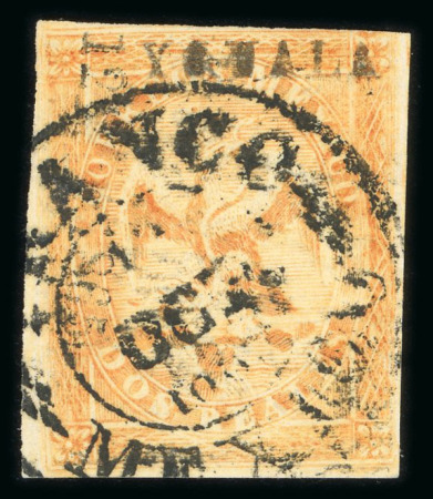Stamp of Mexico » 1864 "Eagle" Issue 1865 Yguala Mexico 2 Reales Orange #121-1865 Eagle 3rd Period