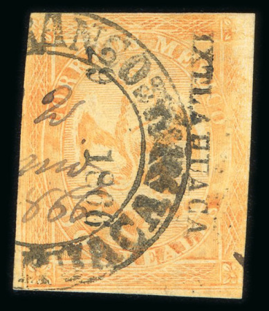 Stamp of Mexico » 1864 "Eagle" Issue 1866 Ixtlahuaca 2 Reales Orange #29-1866 Eagle 5th Period