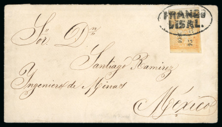 Stamp of Mexico » 1864 "Eagle" Issue 1866 Mérida Sisal  2 Reales Orange #18-1866 sub 24 Eagle 5th Period