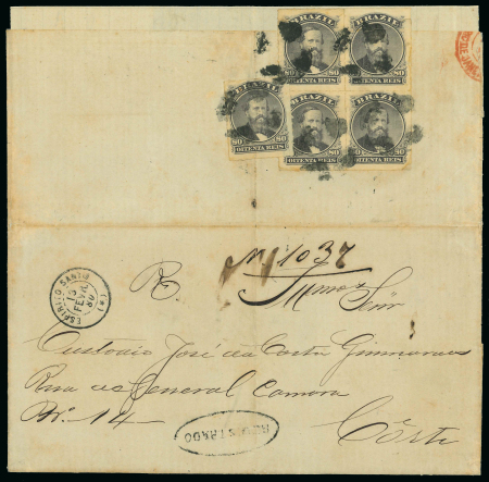 Stamp of Large Lots and Collections Brazil: 1866-1878, an extraordinary selection of 15