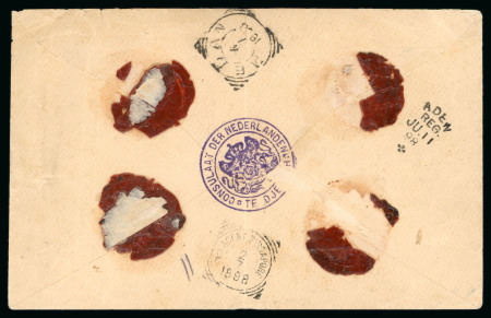 1898 Insured registered cover from Jeddah to Medan,