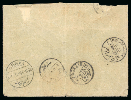 1905 Cover Medina to Egypt, franked by pair 20pa red