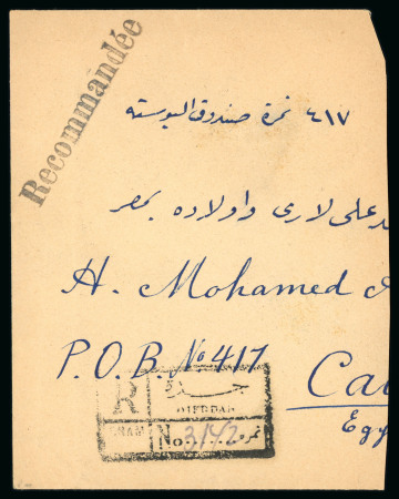 1929 (6 Dec) pair 1 3/4pia blue on large part of registered