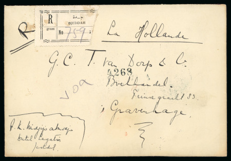1932 (26 Feb) Registered letter from jeddah to The Hague,