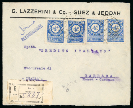 Stamp of Saudi Arabia » 1926-1932 Hejaz & Nejd 1933 Registered letter from Jeddah to Carrara, Italy