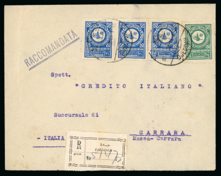 Stamp of Saudi Arabia » 1926-1932 Hejaz & Nejd 1933 Registered letter from Jeddah to Carrara, Italy,