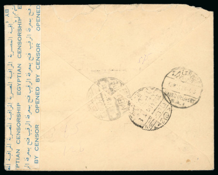 1941 Mecca to Cairo, bearing 6 1/8g registered rate,