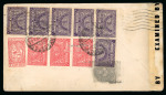 Stamp of Saudi Arabia » 1934 Kingdom Issues to date 1945 10g (x6) and 1/2g (x3) 1934 Tughra issue together