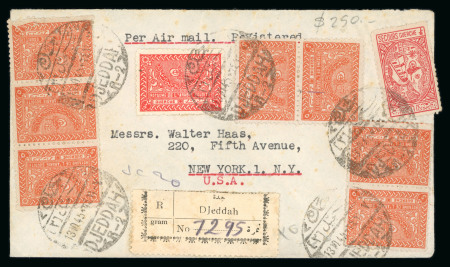 Stamp of Saudi Arabia » 1934 Kingdom Issues to date 1945 Registered mail from Jeddah to New York, bearing