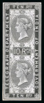 Stamp of India » Telegraph Stamps 1869-78 series of 11 die proofs in black on glazed card, stamp-size
