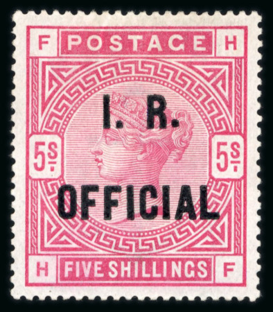 Stamp of Great Britain » Officials Inland Revenue: 1892-1901 5s rose mint o.g. with variety "raised stop after R"