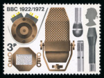 Stamp of Great Britain » Queen Elizabeth II 1972 BBC 3p with yellow (terminals) omitted, mint n.h.