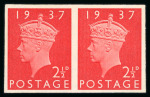Stamp of Great Britain » King Edward VIII 1936 (Nov 27) Edward VII Coronation essays, 2 1/2d in set of four imperf. pairs showing the King from the Percy Metcalfe effigy