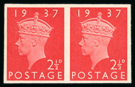 Stamp of Great Britain » King Edward VIII 1936 (Nov 27) Edward VII Coronation essays, 2 1/2d in set of four imperf. pairs showing the King from the Percy Metcalfe effigy