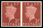 Stamp of Great Britain » King Edward VIII 1936 (Nov 27) Edward VII Coronation essays, 2 1/2d in set of four imperf. pairs showing the King from the Percy Metcalfe effigy
