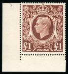 Stamp of Great Britain » King George VI 1939-48 Arms High Values 2s6d to £1 set of six imprimaturs in mint n.h. corner marginals