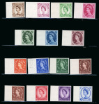 Stamp of Great Britain » Queen Elizabeth II 1955-58 Wildings (wmk St. Edward's crown) 1/2d to 1s6d set of 18 imperf. imprimaturs