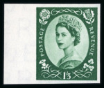 Stamp of Great Britain » Queen Elizabeth II 1955-58 Wildings (wmk St. Edward's crown) 1/2d to 1s6d set of 18 imperf. imprimaturs