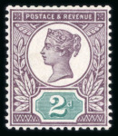Stamp of Great Britain » 1855-1900 Surface Printed » 1887-1900 Jubilee Issue & 1891 £1 Green 1887-1900 Jubilee issue 2d set of 12 colour trials with purple head pate