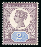 Stamp of Great Britain » 1855-1900 Surface Printed » 1887-1900 Jubilee Issue & 1891 £1 Green 1887-1900 Jubilee issue 2d set of 12 colour trials with purple head pate