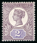 Stamp of Great Britain » 1855-1900 Surface Printed » 1887-1900 Jubilee Issue & 1891 £1 Green 1887-1900 Jubilee issue 2d set of 12 colour trials with purple head pate