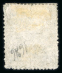 Stamp of Trinidad and Tobago » Trinidad 1859 Britannia 1s deep bluish purple rough perf.14-16 1/2 with Perkins Bacon "CANCELLED" oval handstamp