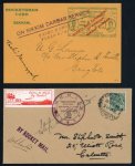 Stamp of India » 1855-1946 De La Rue and later Crown Colony Issues 1934-35 India (Saugor & Sikkim) 4 items rocket mail covers & card