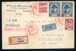 Stamp of Czechoslovakia 1935 Czechoslovakia airmail cover ton New Zealand with RED boxed PRAHA 7 airmail postmark