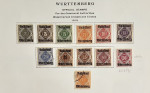 Stamp of German States » Wurttemberg 1851-1923 collection on printed pages with a useful range of earlier issues used