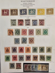 Stamp of German States » Wurttemberg 1851-1923 collection on printed pages with a useful range of earlier issues used
