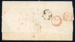 Stamp of Puerto Rico 1867 (Feb 8) Folded letter to Genoa sent from Mayaguez, via Puerto Rico, London, and Calais