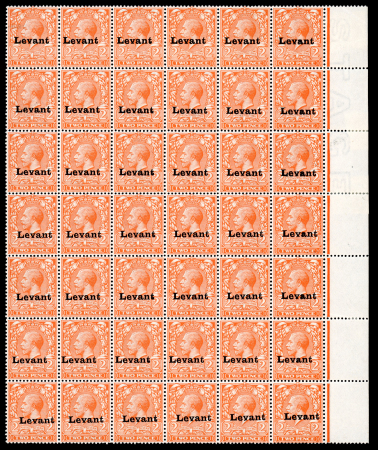 Stamp of British Levant  » Field Post Office in Salonica 1916 2d reddish orange in mint block of 42