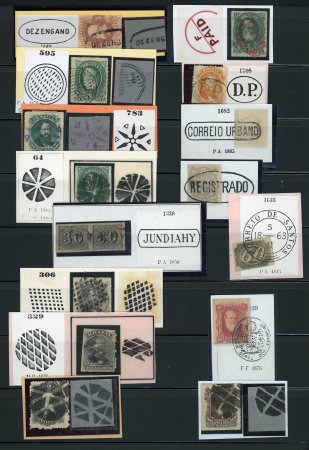Stamp of Brazil Brazil, large page with 22 cork cancellations on classic