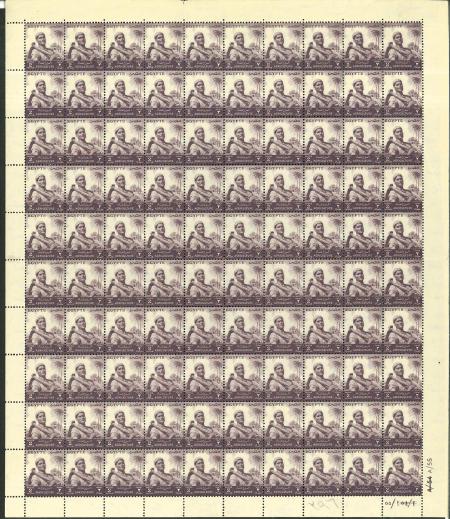 1953-60, group of complete sheets of definitive issues