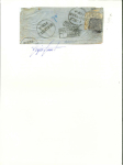 Stamp of Indian States » Jammu & Kashmir 1877-78 European Laid Paper 1/2a black, just cut into, on reverse of small native envelope