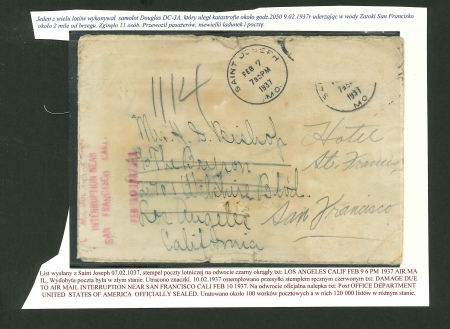 Stamp of United States » 1919 Issues onwards 1937 airline crash cover United States San Francisco