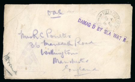 Stamp of Egypt » Postal History 1918 wreck cover Egypt Great Britain. SS KINGSTONIAN
