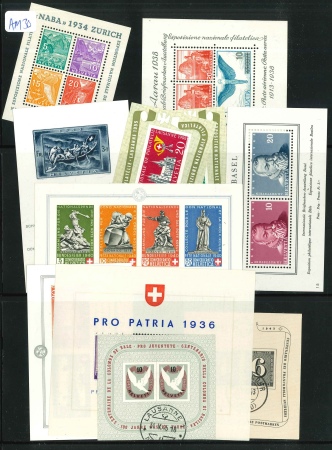 Stamp of Switzerland / Schweiz » Sammlungen 1934-1955, Blocksammlung von 12 Blöcken meist ungebraucht