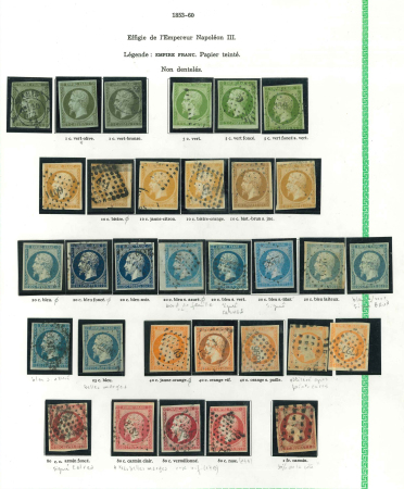 Stamp of France » Collections 1853-1860, Sur une page, série complète des Napoléon