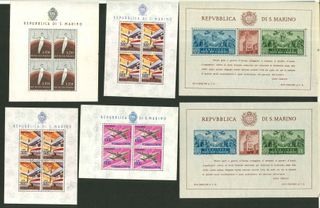 Stamp of Italy » San Marino San Marino : 1937-1965, 14 Souvenir-sheets **/*/used