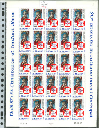 Stamp of Colonies françaises » St. Pierre et Miquelon 1986-1990, dans des pochettes plusieurs centaines de timbres poste et poste aérienne
