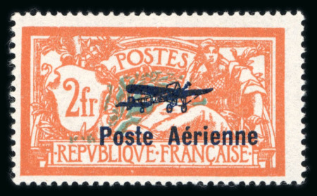 Stamp of France » Poste Aérienne 1927, paire des 2 timbres au type Merson surchargés