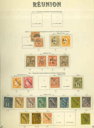 Stamp of Colonies françaises » Réunion 1885-1969, belle collection neufs/oblitérés (majorité