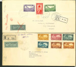 Stamp of Syria 1932-1934, 5 airmail covers via Athens and Vienna to