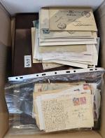 Stamp of Large Lots and Collections All World letters : 1840-1960, in a box thousands of