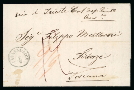 Stamp of Egypt » Austrian Post Offices » Alexandria 1847 (7.8) Folded letter sheet from Alexandria to Florence,