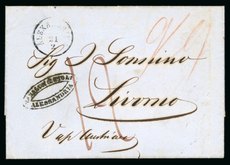 Stamp of Egypt » Austrian Post Offices » Alexandria 1855 (21.2) Folded letter sheet from Alexandria to