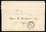 Stamp of Egypt » Postal History 1876 (25.2) Folded stampless entire from Damiata to