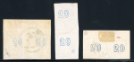 Stamp of Greece » Large Hermes Heads » 1868-69 Cleaned plates Three pairs of the 20 lepta "Cleaned plates" print