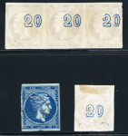 Stamp of Greece » Large Hermes Heads » 1871-76 Meshed paper issue Three 20 lepta Meshed papers printings (1871/1876)